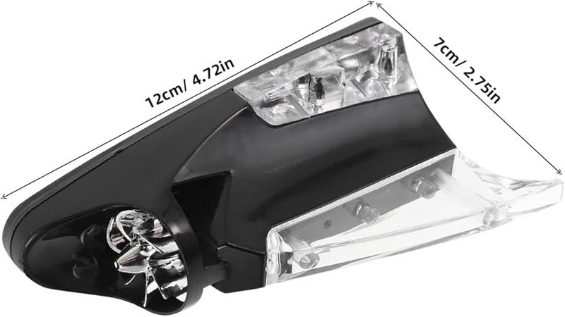 Black LED Shark Fin Antenna Car Roof Decoration Wind Resistant Aerial Replacement - Image 2